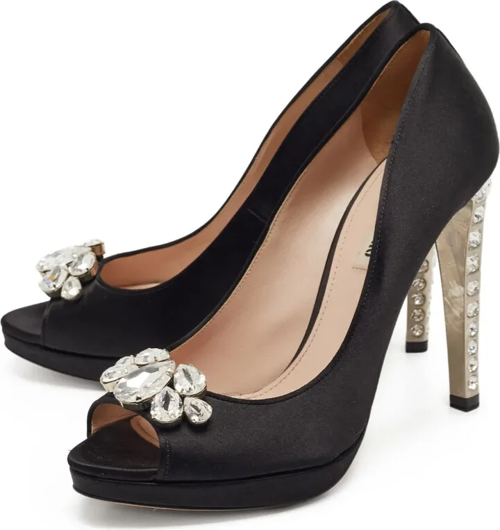 120mm Crystal-Embellished Satin Pumps - Image 2