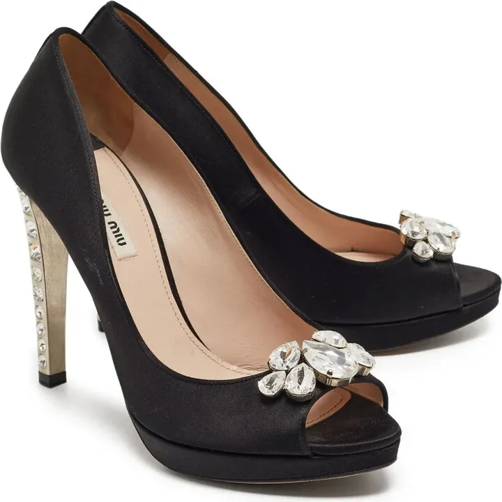 120mm Crystal-Embellished Satin Pumps - Image 3