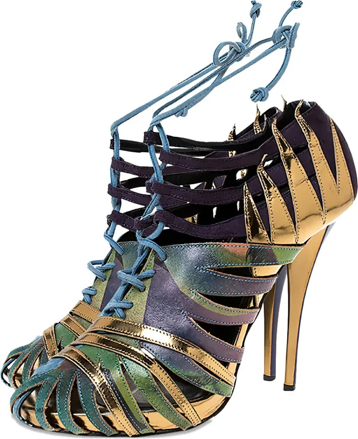 120mm Cut-Out Lace-Up Boots - Image 2