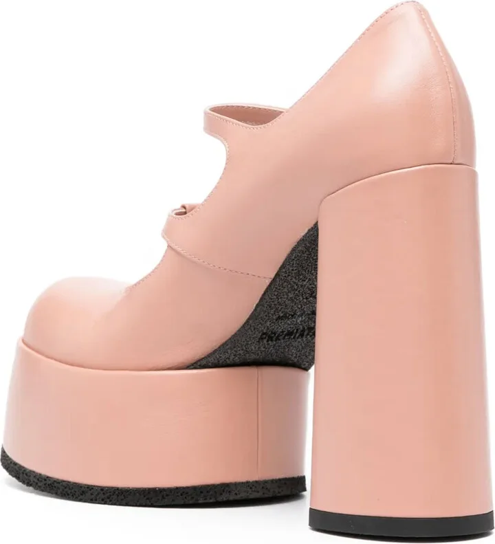 120mm Cut-Out Leather Pumps - Image 3
