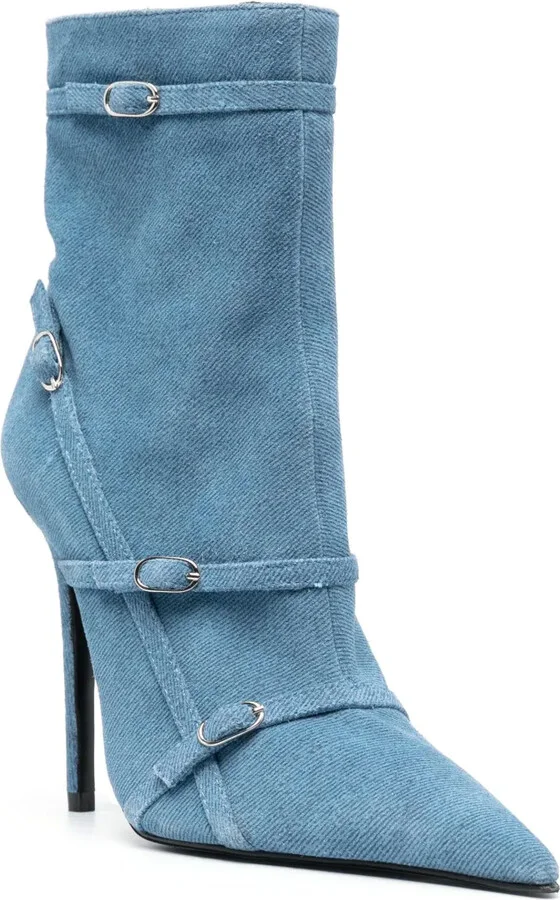 120mm Denim Ankle Boots - Image 2