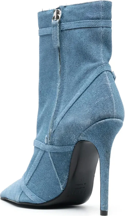 120mm Denim Ankle Boots - Image 3