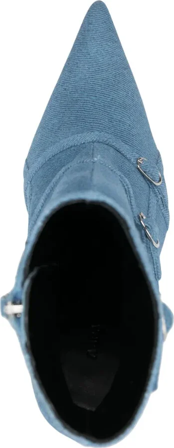 120mm Denim Ankle Boots - Image 4