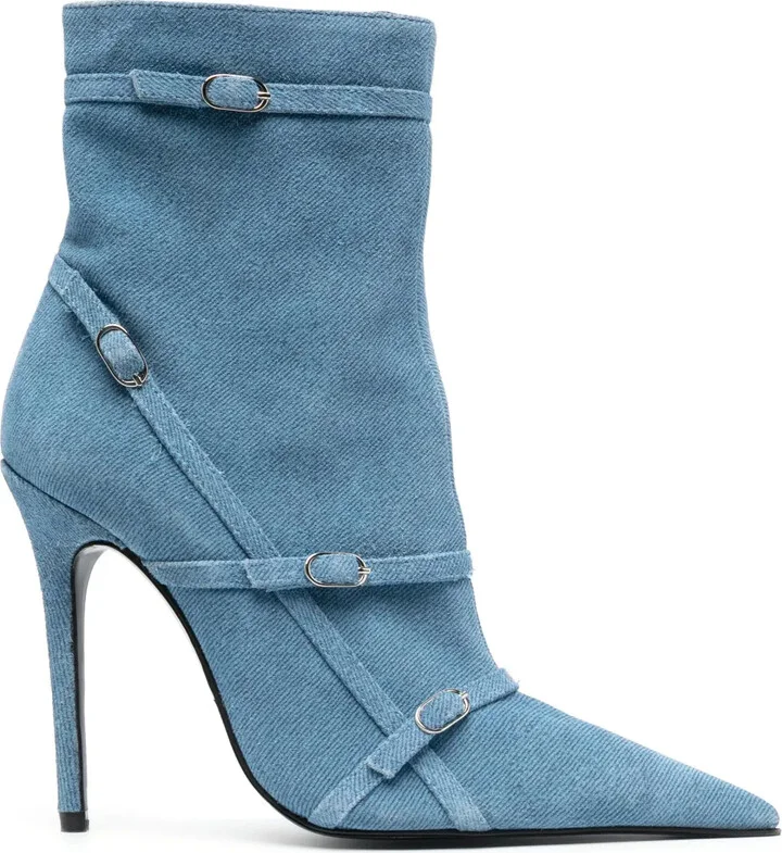 120mm Denim Ankle Boots