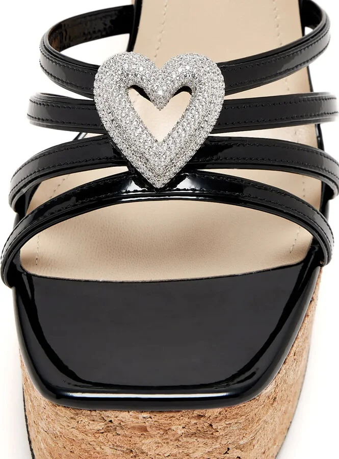 120mm Double-Embellished Heart Sandals - Image 4