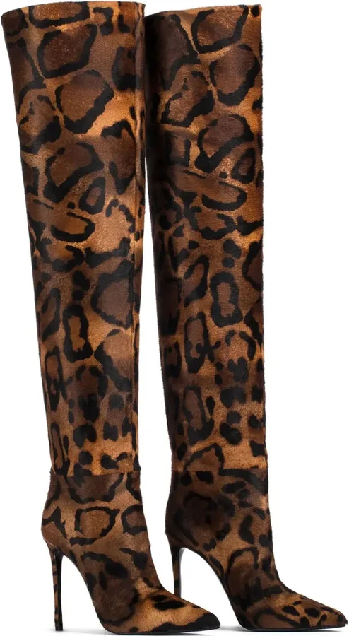 120mm Eva leopard-print leather boots - Image 2