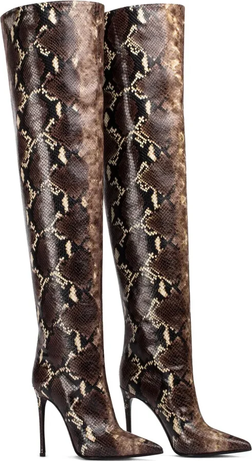 120mm Eva snake-print leather boots - Image 2