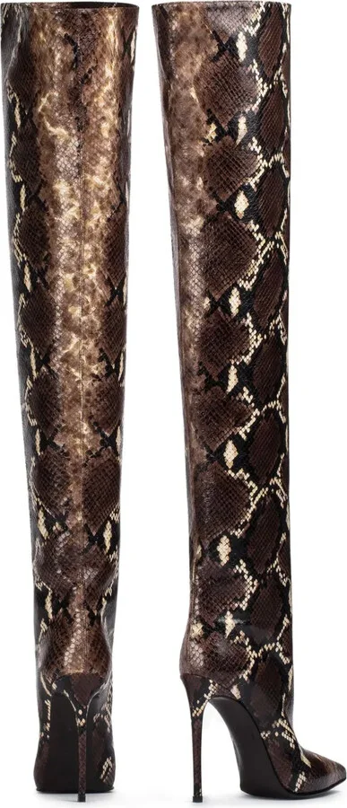 120mm Eva snake-print leather boots - Image 3