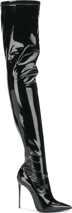 120mm Eva thigh-length leather boots