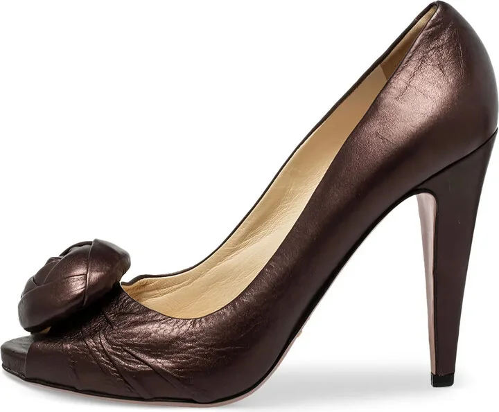120mm Floral-Embellishment Peep-Toe Pumps
