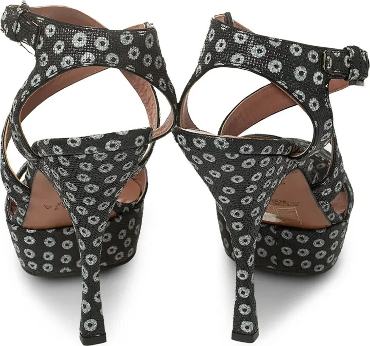 120mm Floral-Print Cross Sandals - Image 4