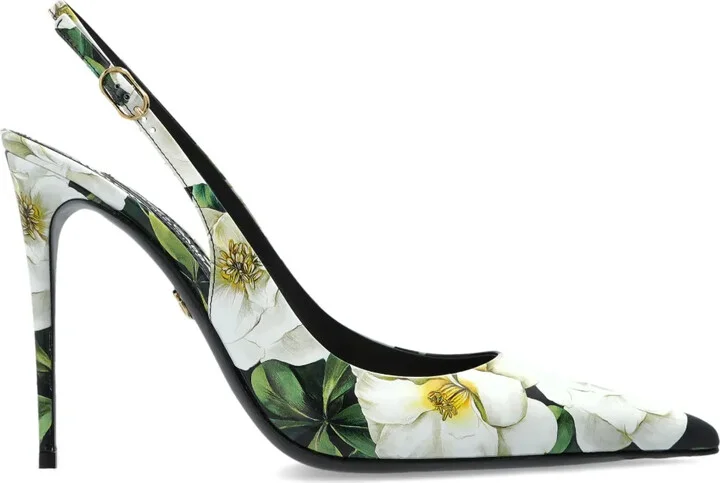 120mm Floral-Print Pumps