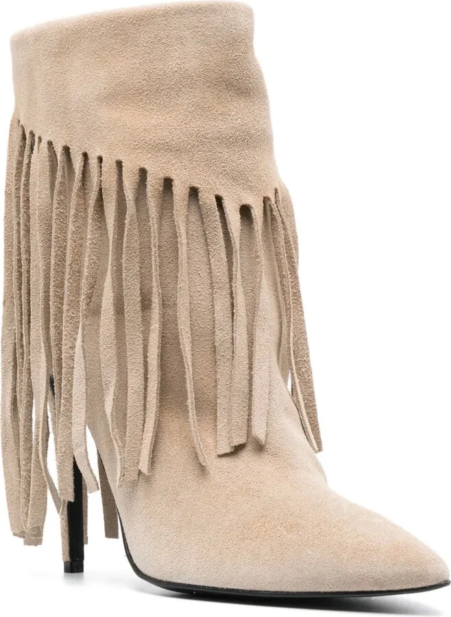 120mm Fringe-Detail Ankle Boots - Image 2