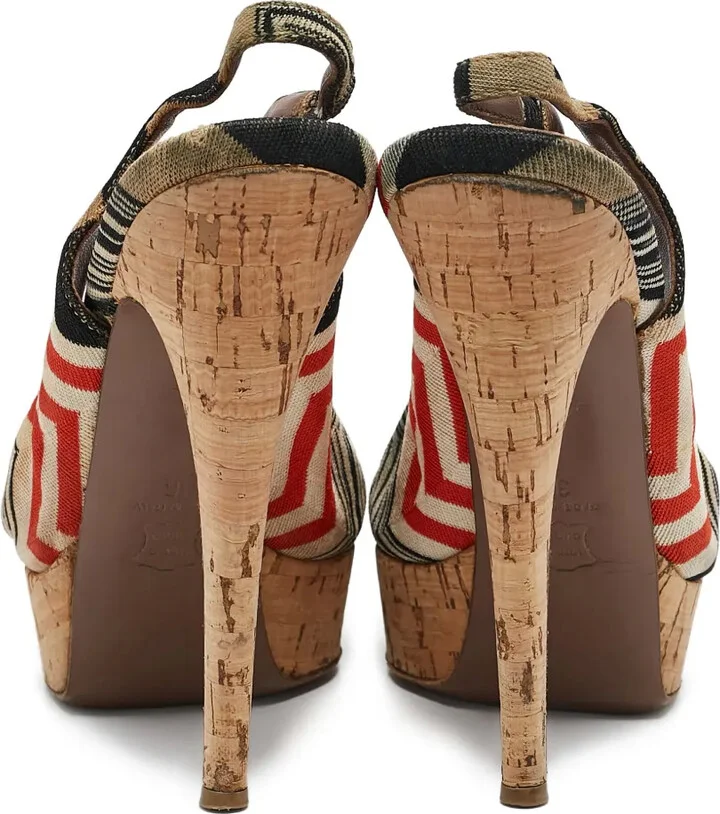 120mm Geometric Slingback Platform Sandals - Image 4