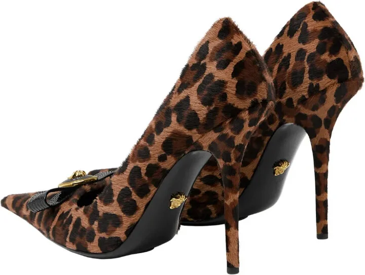 120mm Gianni Ribbon leopard pumps - Image 3
