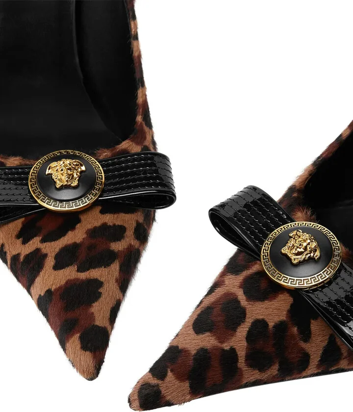 120mm Gianni Ribbon leopard pumps - Image 4