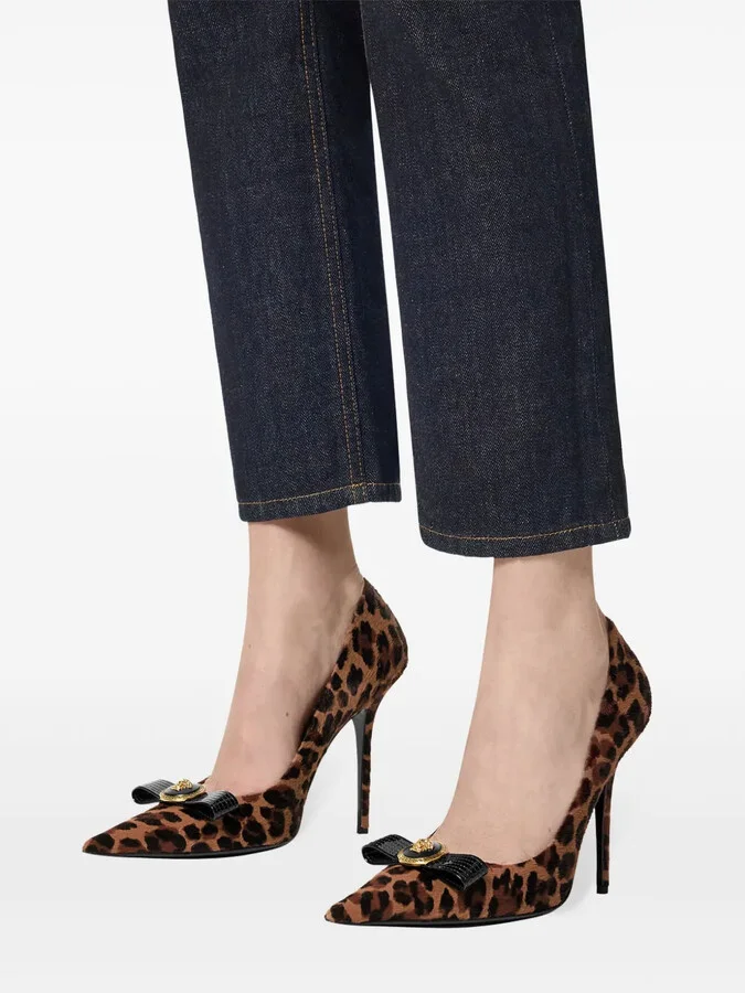 120mm Gianni Ribbon leopard pumps - Image 5