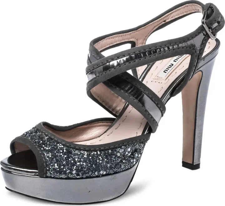 120mm Glitter-Detail Platform Sandals - Image 2
