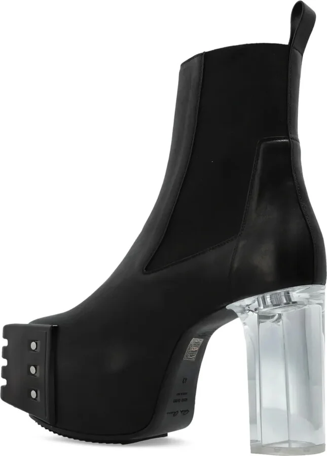 120mm Grilled platform leather boots - Image 4