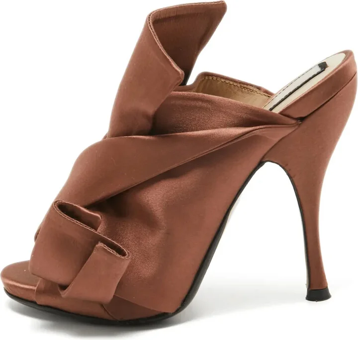 120mm Knotted Satin Sandals