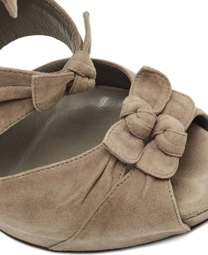 120mm Knotted Suede Sandals - Image 5
