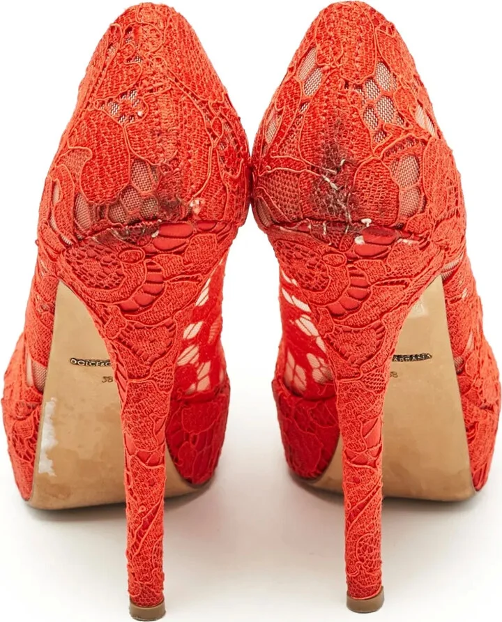 120mm Lace Platform Pumps - Image 3