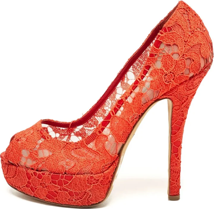 120mm Lace Platform Pumps