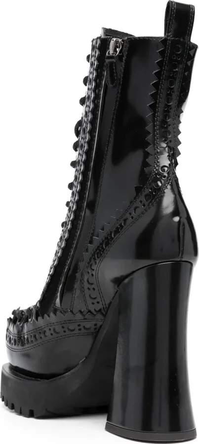 120mm Lace-Up Leather Boots - Image 3