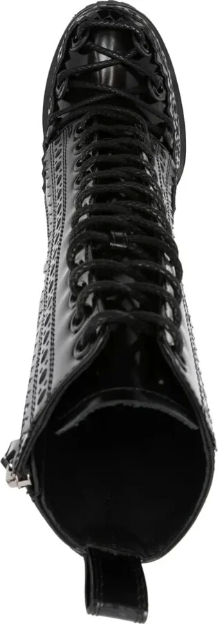 120mm Lace-Up Leather Boots - Image 4