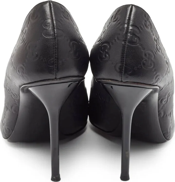 120mm Leather-Embossed Peep-Toe Pumps - Image 3