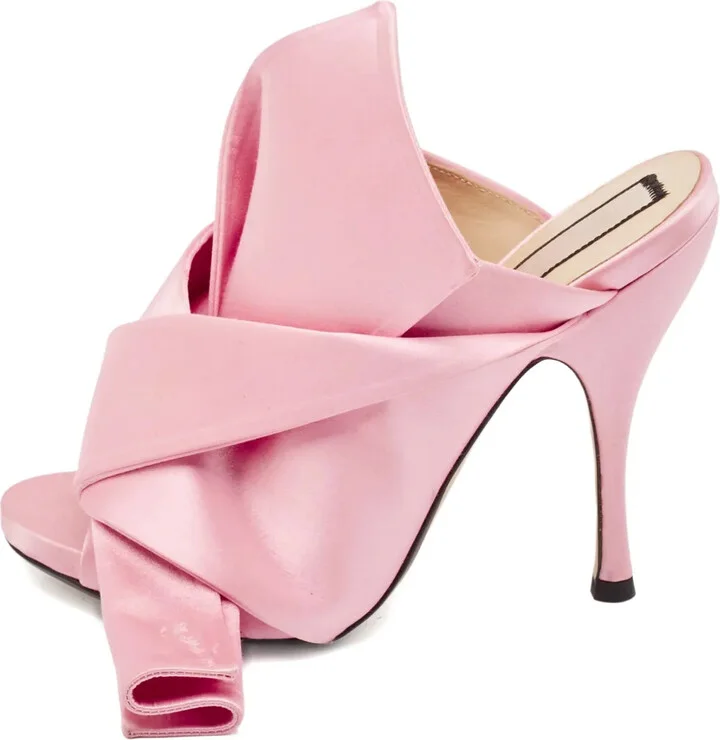 120mm Leather Heeled Mules
