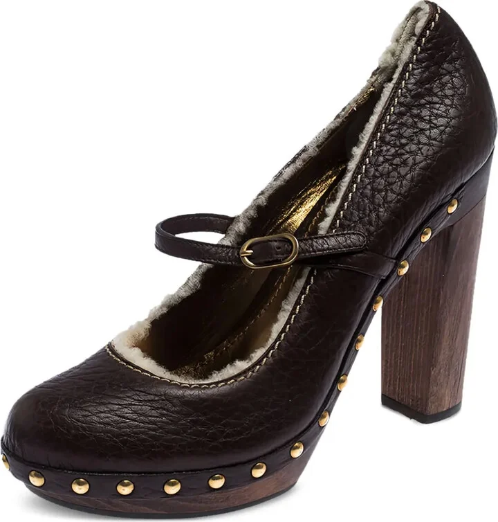 120mm Leather Heeled Pumps - Image 2