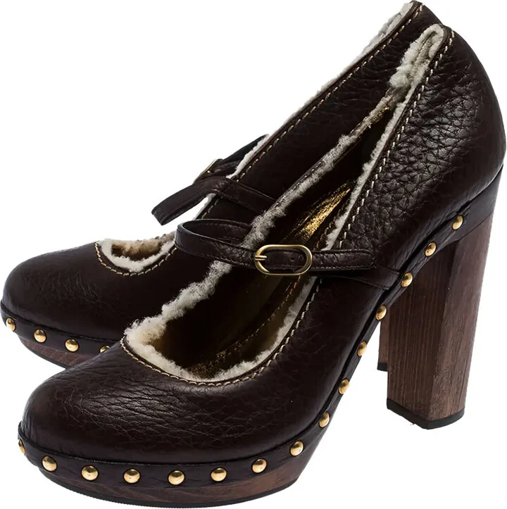 120mm Leather Heeled Pumps - Image 3