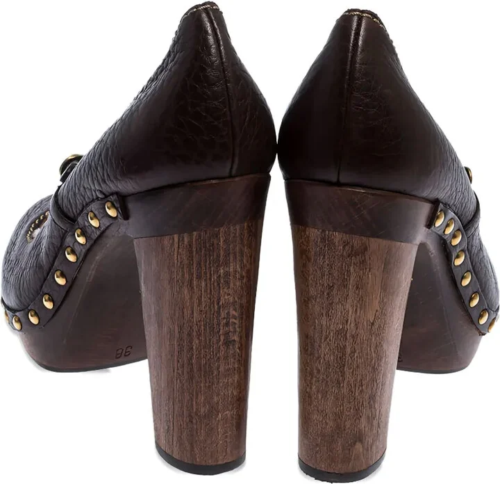 120mm Leather Heeled Pumps - Image 5