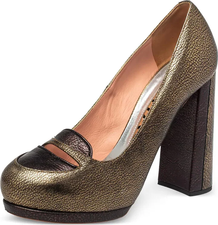 120mm Leather Heeled Pumps - Image 2