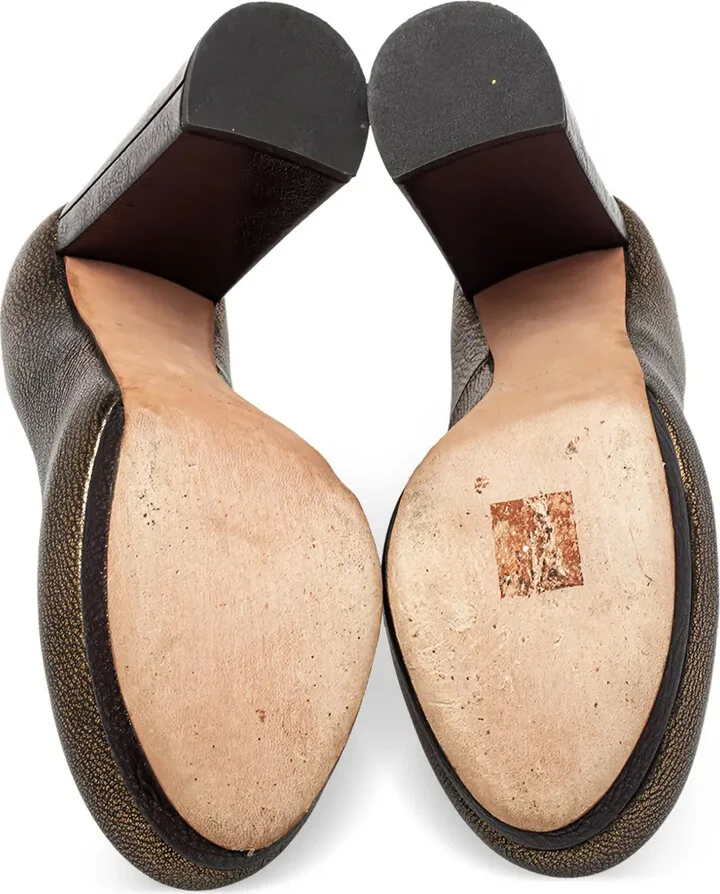 120mm Leather Heeled Pumps - Image 3