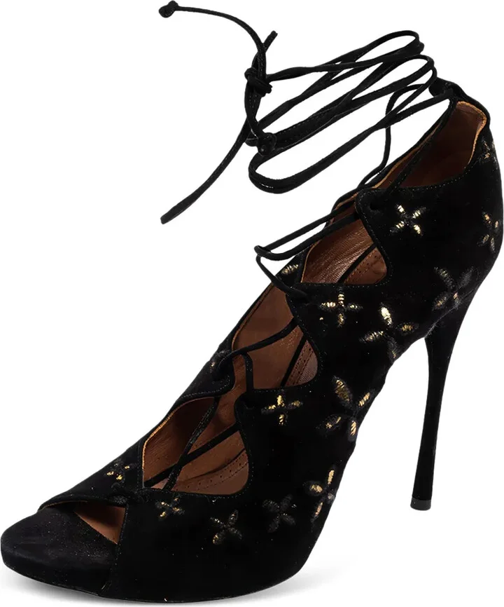 120mm Leather Heeled Sandals - Image 2