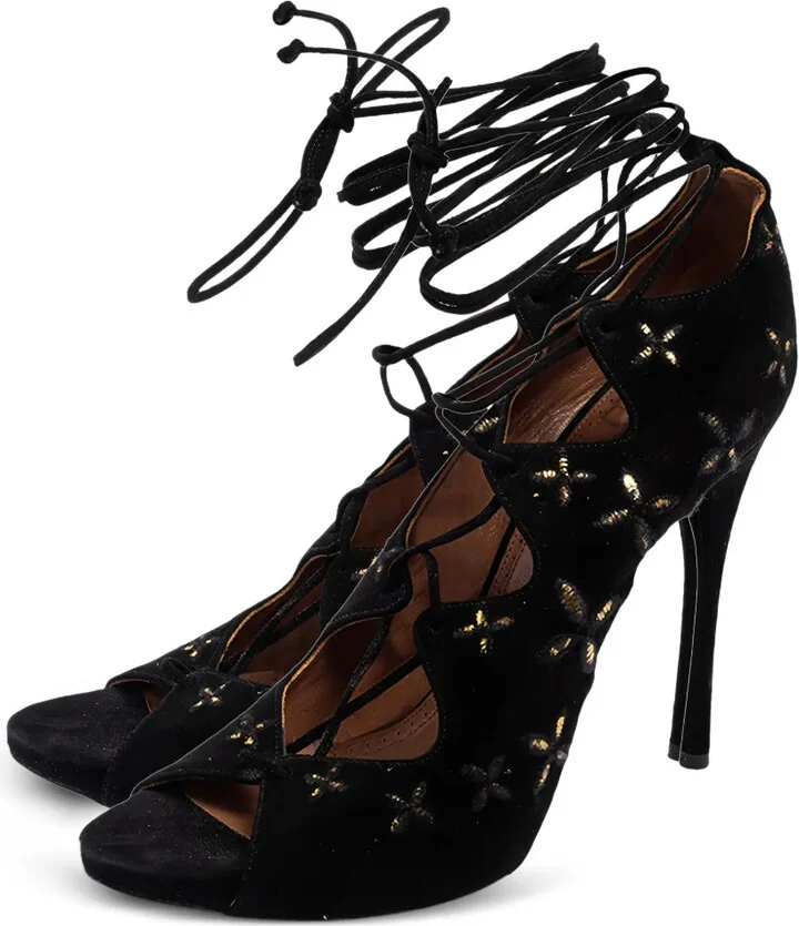120mm Leather Heeled Sandals - Image 4