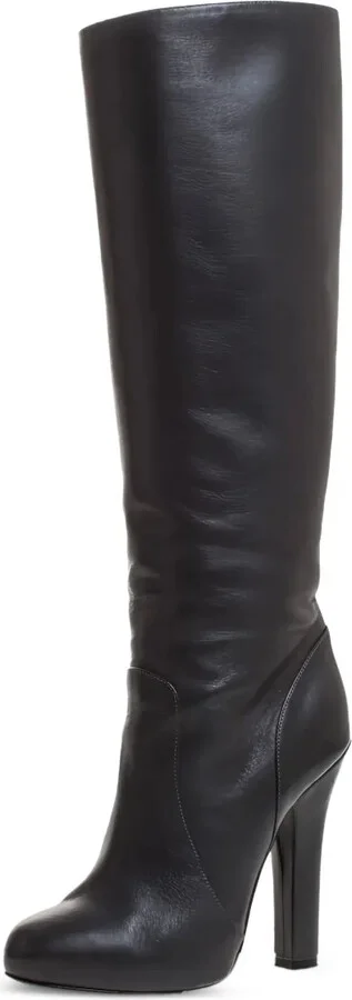 120mm Leather Knee-High Boots - Image 2
