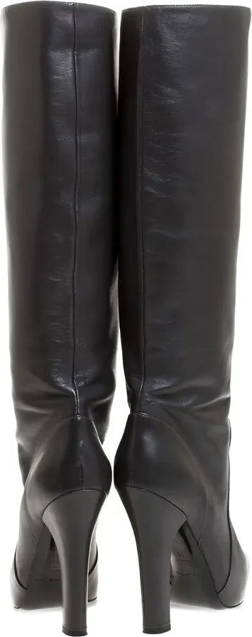 120mm Leather Knee-High Boots - Image 3