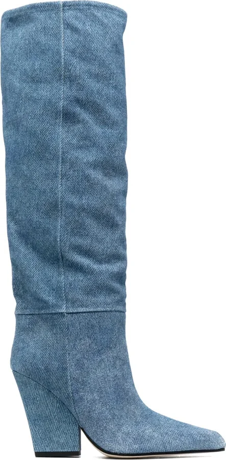 120mm Leather Knee-Length Boots