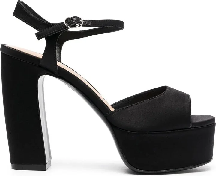120mm Leather Open-Toe Sandals