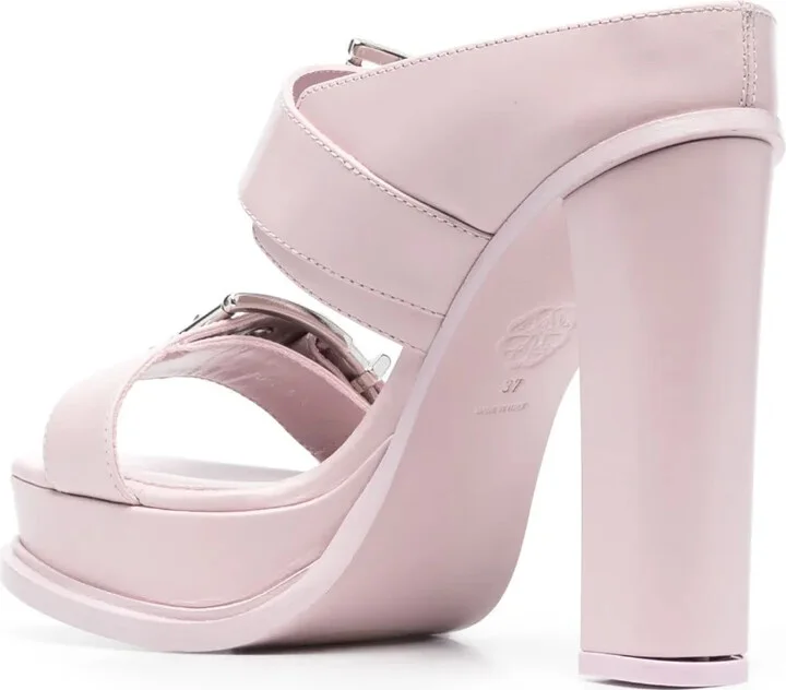 120mm Leather Platform Mules - Image 3