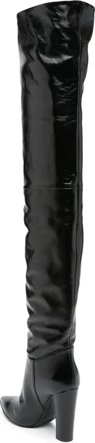 120mm Leather Pointy-Toe Boots - Image 3