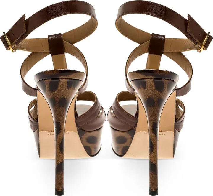 120mm Leopard-Print Platform Sandals - Image 4