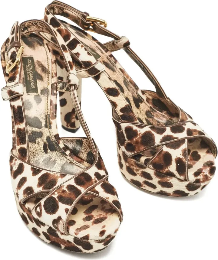 120mm Leopard-Print Platform Sandals - Image 2