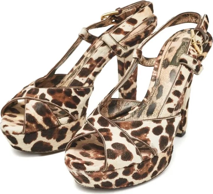 120mm Leopard-Print Platform Sandals - Image 4
