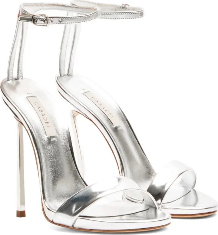 120mm Metallic Heeled Sandals - Image 2