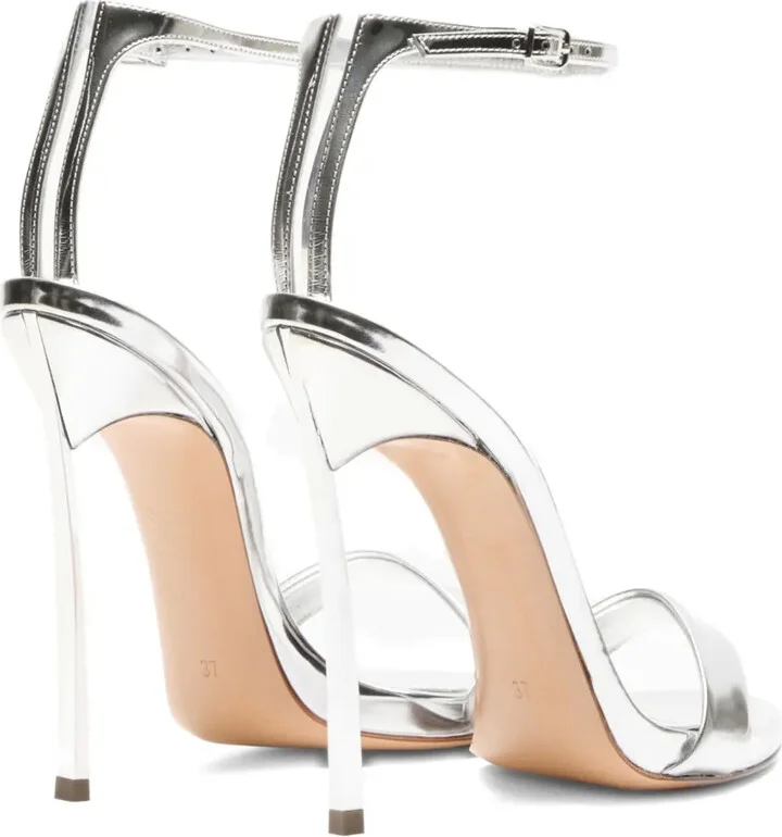 120mm Metallic Heeled Sandals - Image 3