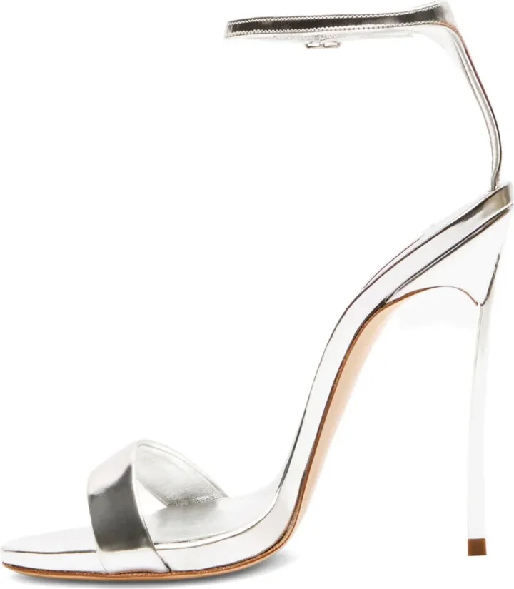 120mm Metallic Heeled Sandals - Image 4